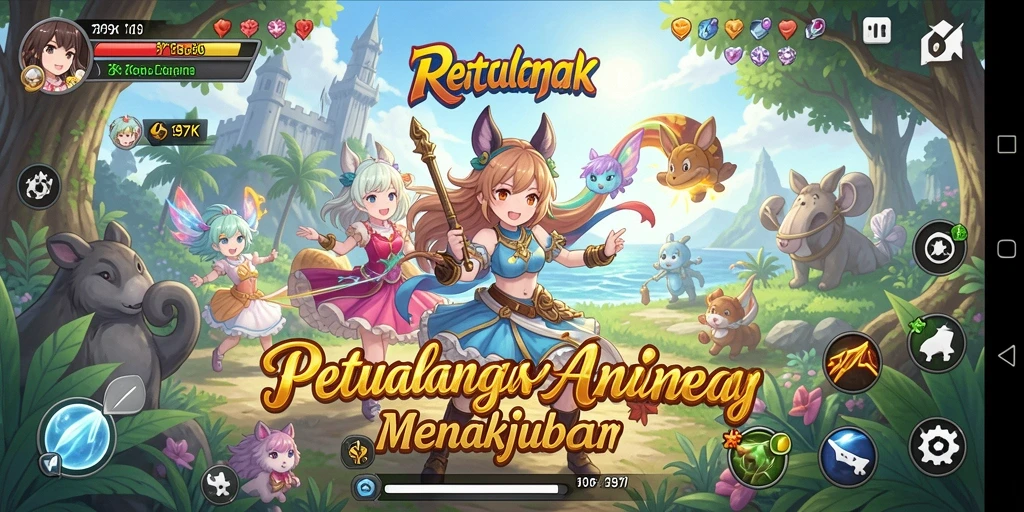 Tampilan gameplay Anime yang memukau dan penuh aksi.