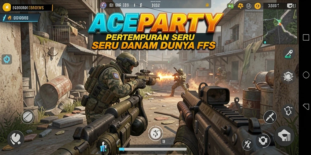 Screenshot dari gameplay menegangkan dalam ACEPARTY.