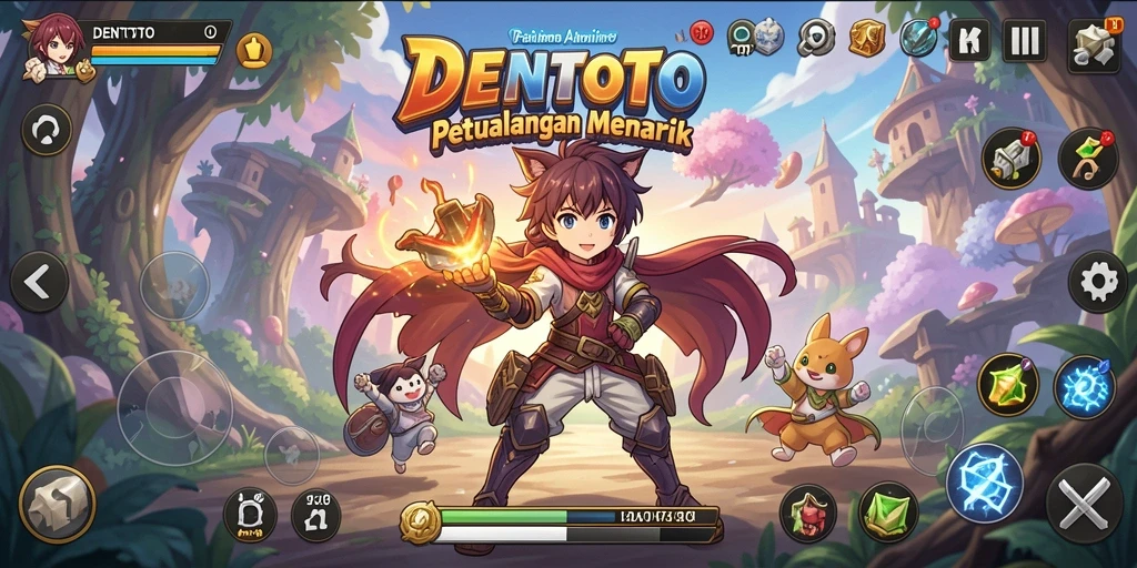 Gameplay DENTOTO yang memukau dengan karakter Anime unik.