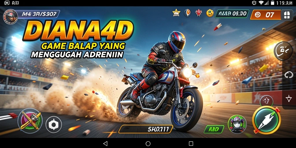 Screenshot dari gameplay seru DIANA4D dengan balapan mendebarkan.