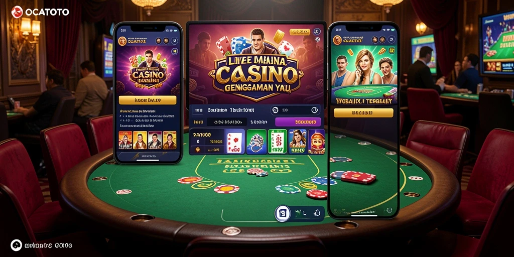 Screenshot gameplay Live Casino OCATOTO yang menarik dan interaktif.