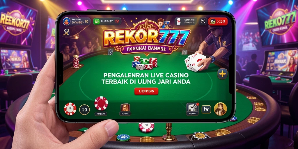 Tampilan gameplay Live Casino yang mendebarkan dari REKOR777.