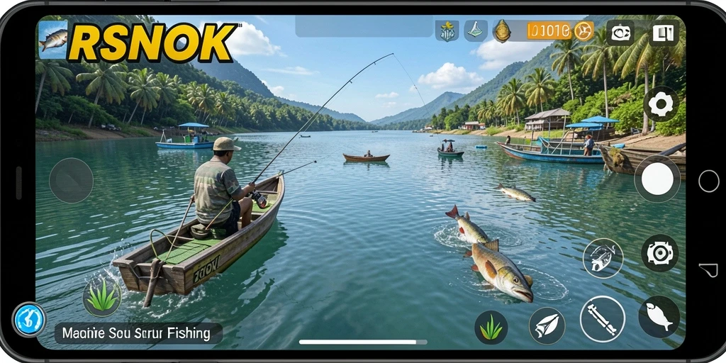 Screenshot RSNOK menampilkan aksi memancing yang mendebarkan.