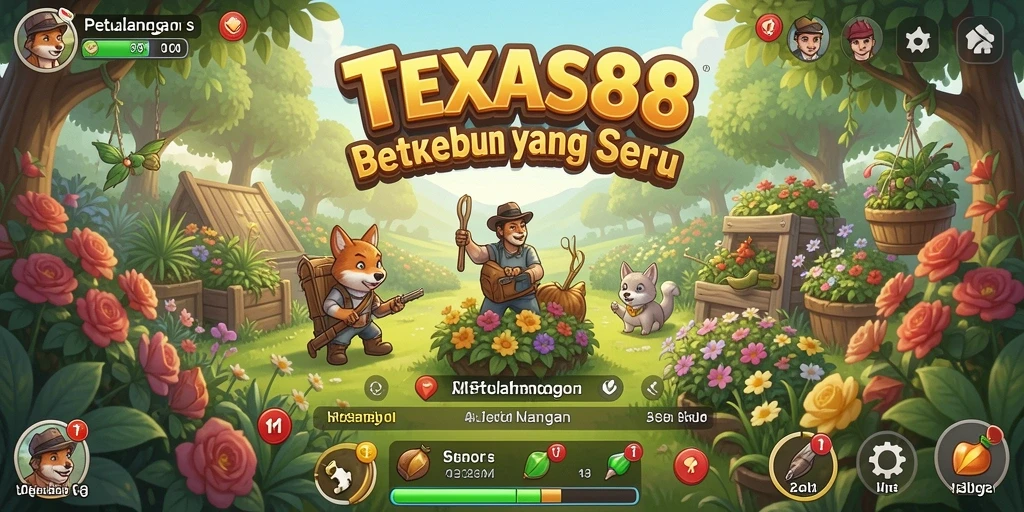 Tampilan gameplay TEXAS88 saat menanam dan merawat kebun yang subur.