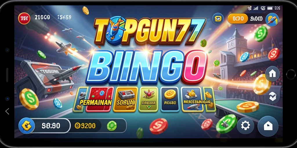 Tampilan gameplay seru di TOPGUN77 dengan kartu Bingo