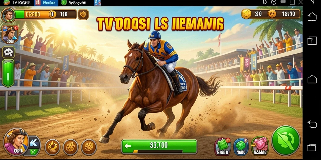 Screenshot gameplay TVTOGEL yang menampilkan aksi balapan seru.