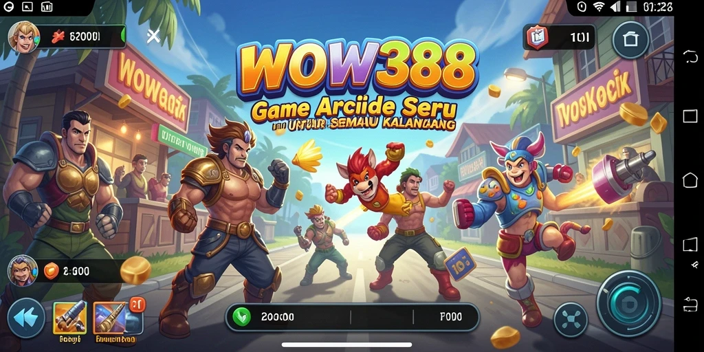 Tampilan gameplay seru dari WOW388 dengan warna-warna cerah.